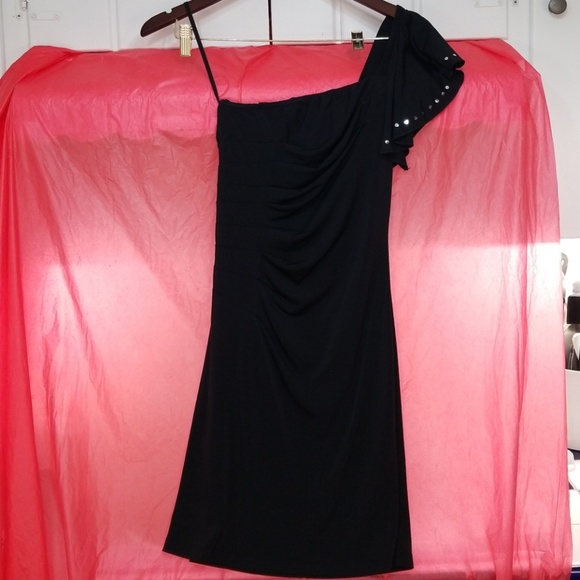 Ruby Rox black shoulder dress - Picture 1 of 8